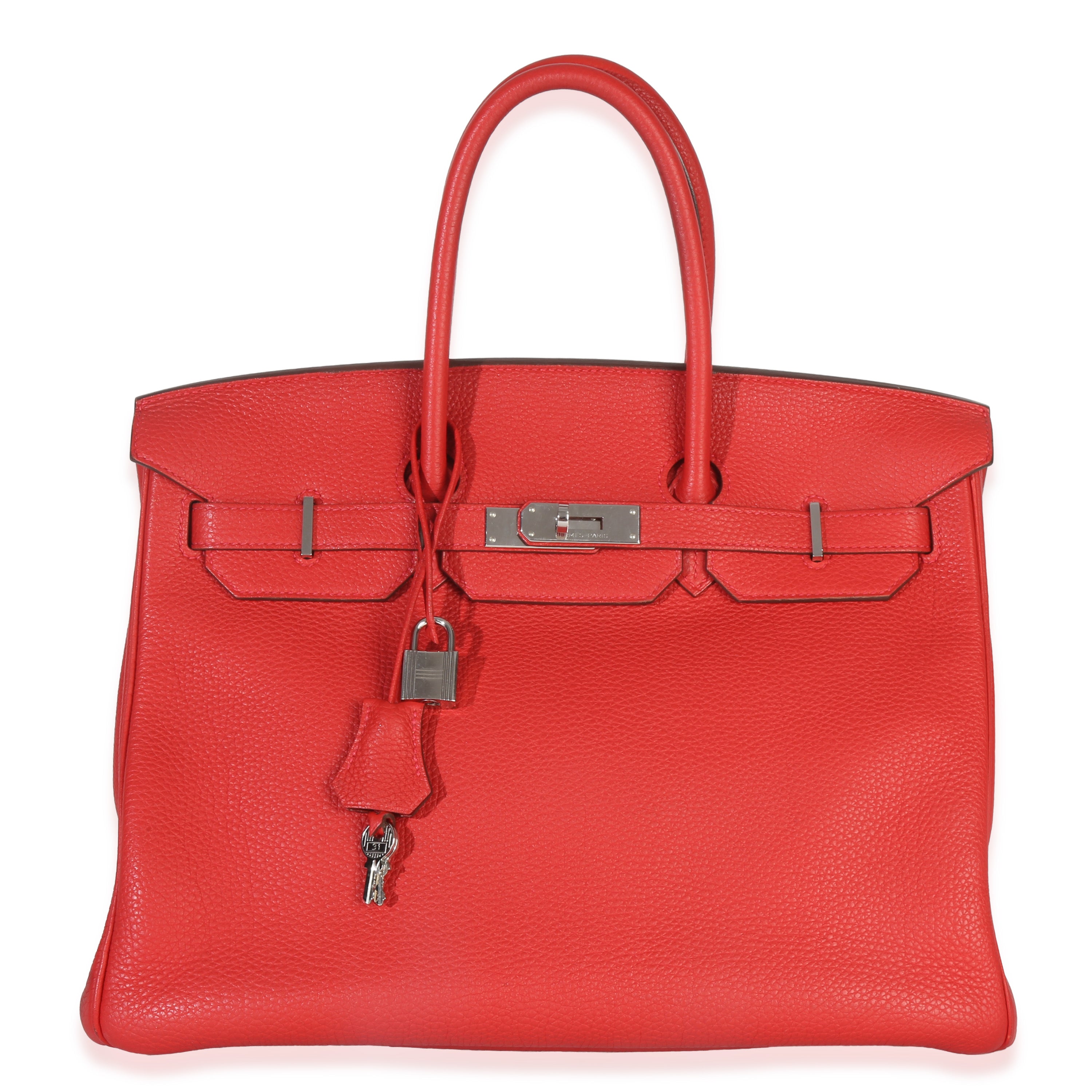 Hermès Rouge Casaque Togo Birkin 35 PHW Handbag fv
