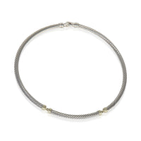 David Yurman Yellow Gold & Sterling Silver  Metro Cable Necklace pv