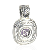 David Yurman Yellow Gold & Sterling Silver Amethyst Albion Pendant pv