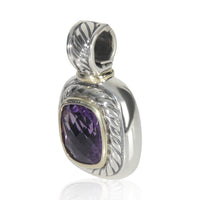 David Yurman Yellow Gold & Sterling Silver Amethyst Albion Pendant sv