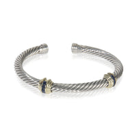 David Yurman Yellow Gold & Sterling Silver Sapphire Renaissance Station Bracelet fv