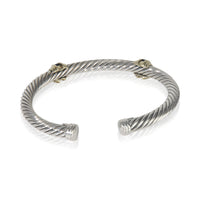 David Yurman Yellow Gold & Sterling Silver Sapphire Renaissance Station Bracelet pv