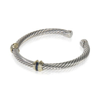 David Yurman Yellow Gold & Sterling Silver Sapphire Renaissance Station Bracelet sv