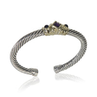 David Yurman Yellow Gold & Sterling Silver Amethyst and Iolite Renaissance Brace bv