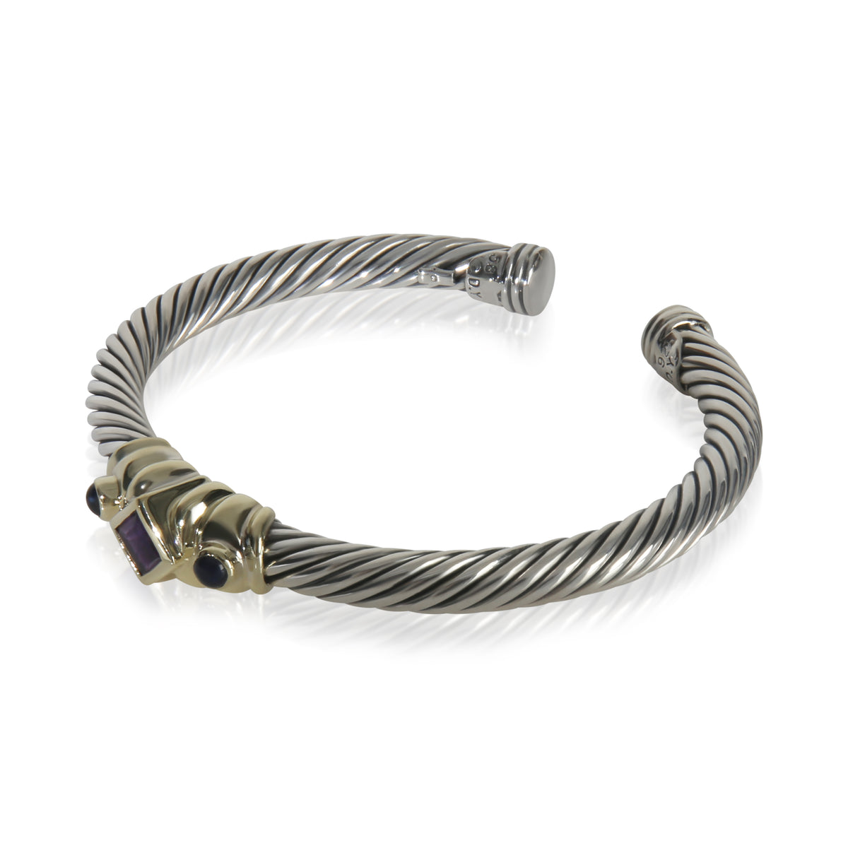 David Yurman Yellow Gold & Sterling Silver Amethyst and Iolite Renaissance Brace sv