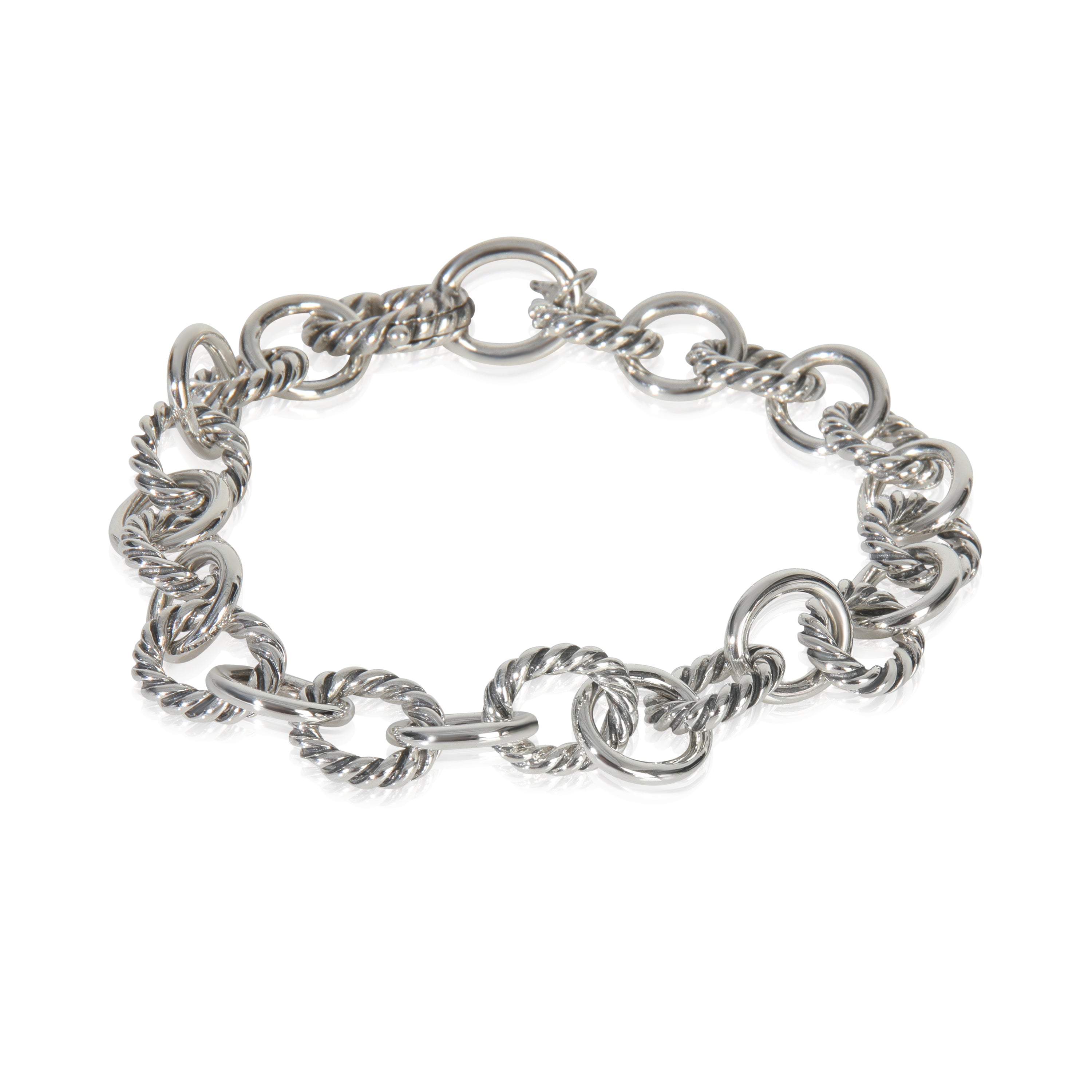 David Yurman Sterling Silver  Oval Link Bracelet fv