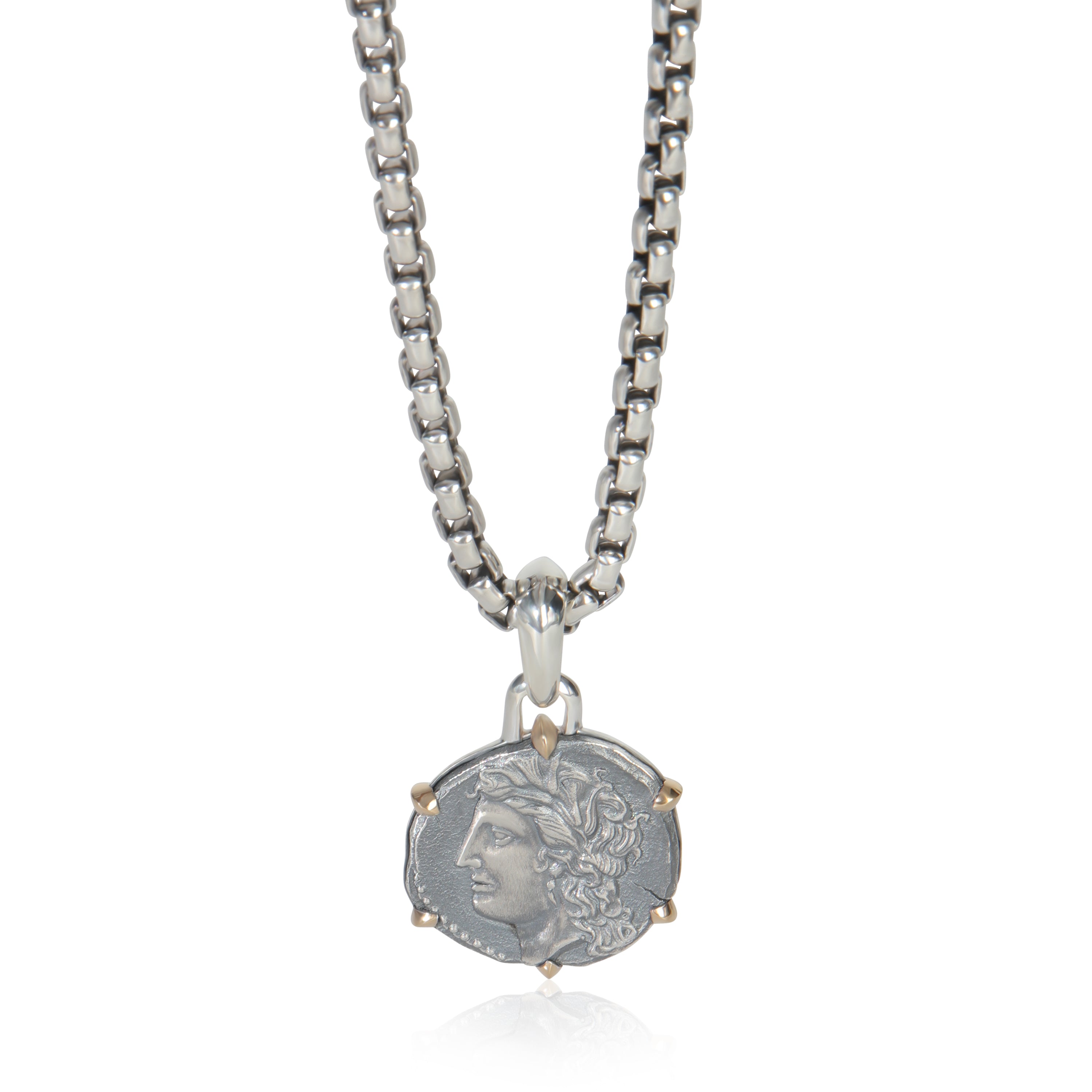 David Yurman Yellow Gold & Sterling Silver  Virgo Amulet Pendant fv