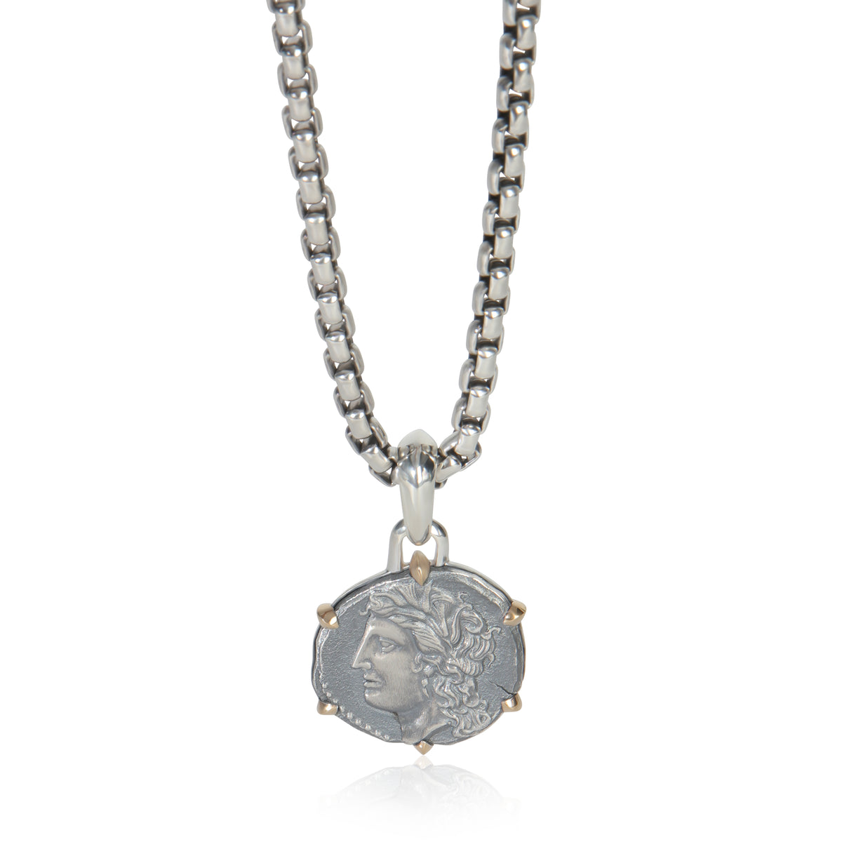 David Yurman Yellow Gold & Sterling Silver  Virgo Amulet Pendant fv