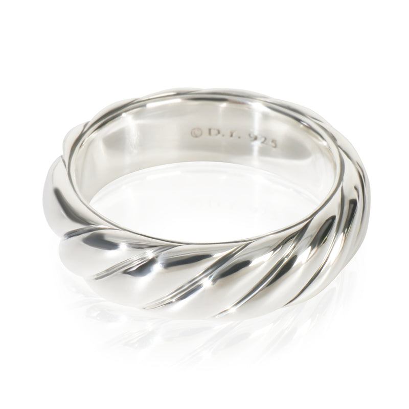 David Yurman Sterling Silver  Sculpted Cable Ring fv