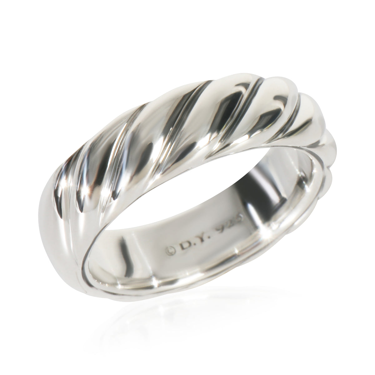 David Yurman Sterling Silver  Sculpted Cable Ring pv