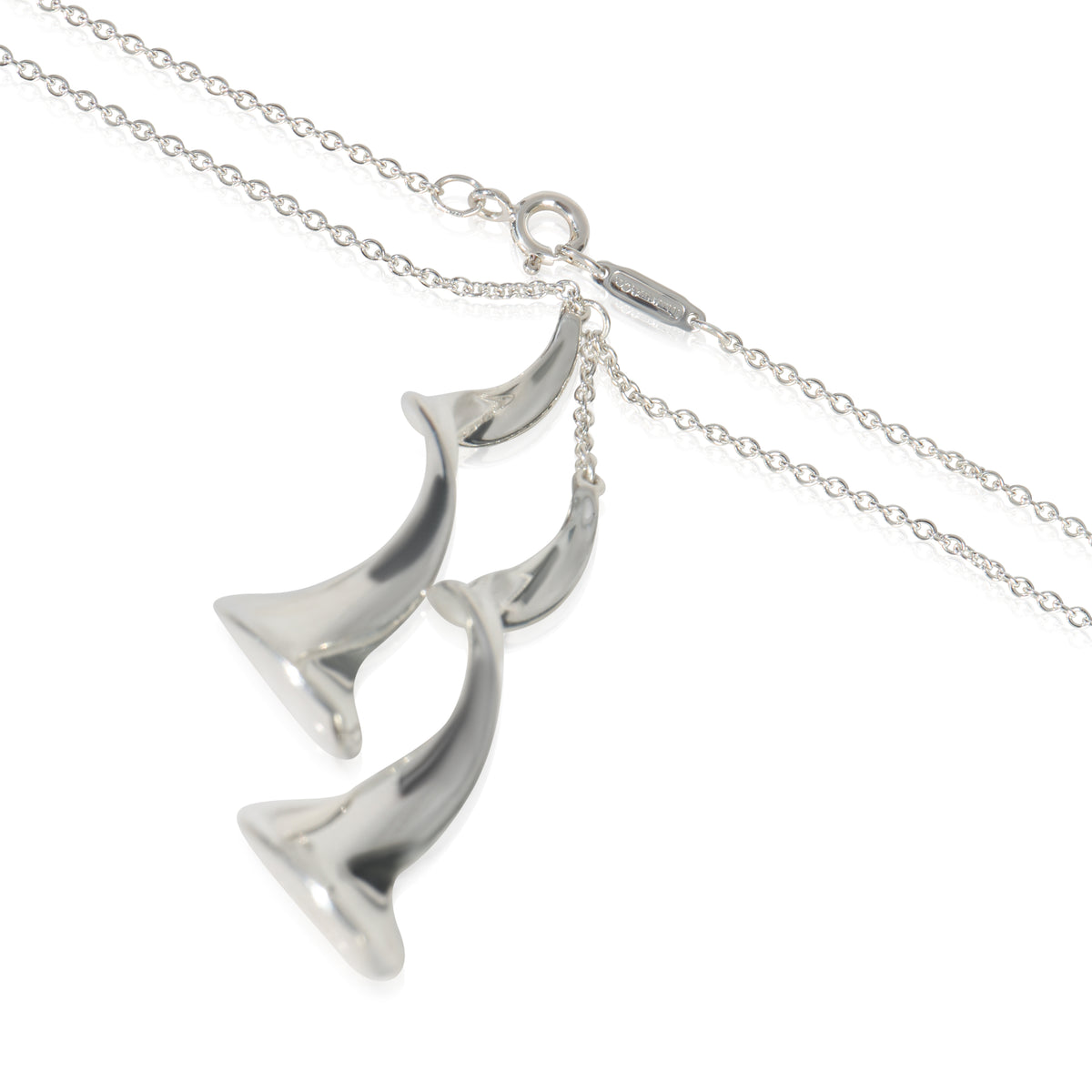 Tiffany & Co. Sterling Silver  Frank Gehry Double Orchid Necklace sv