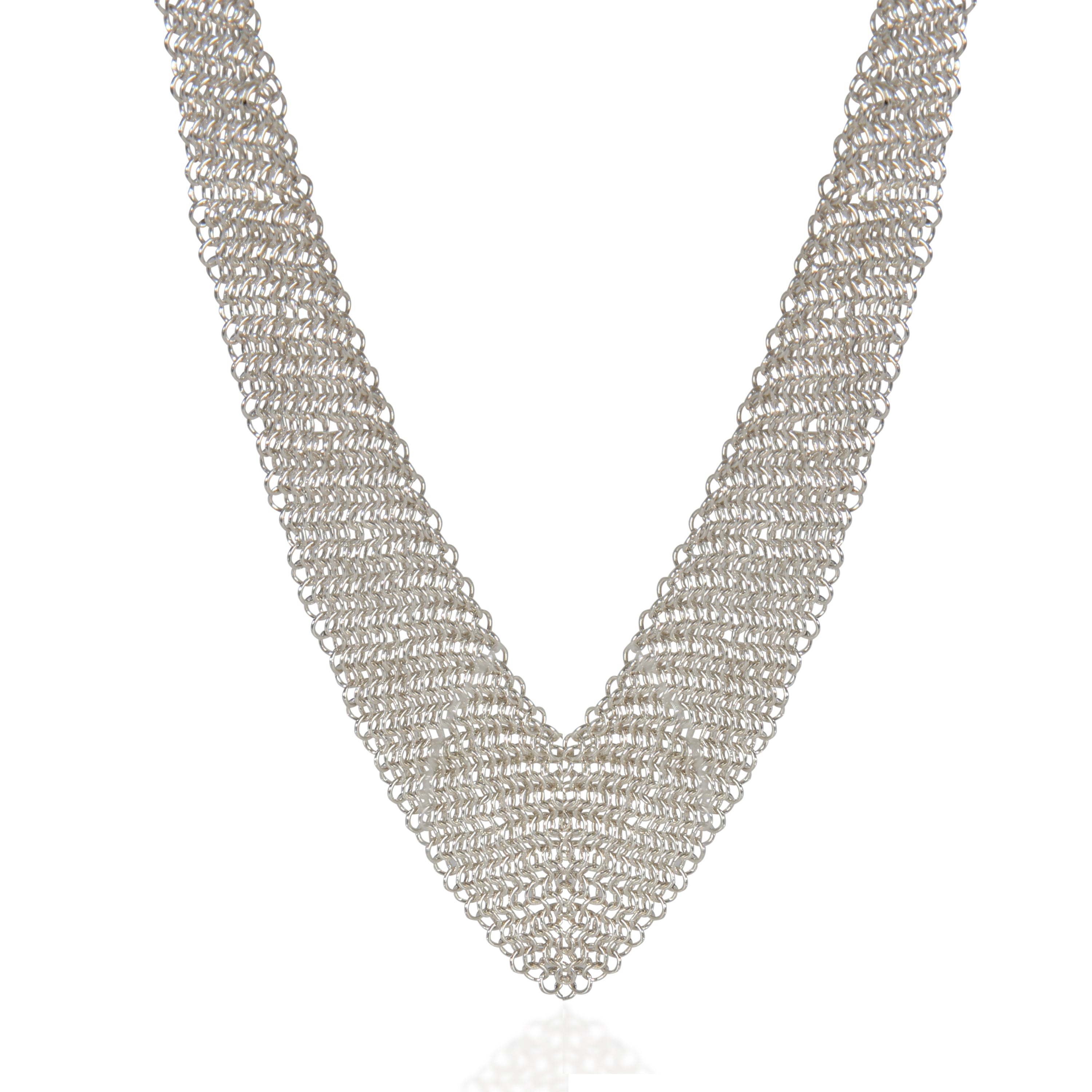 Tiffany & Co. Sterling Silver  Elsa Peretti Mesh Bib Necklace fv
