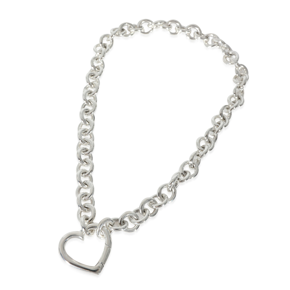 Tiffany & Co. Sterling Silver  Heart Clasp Necklace lv