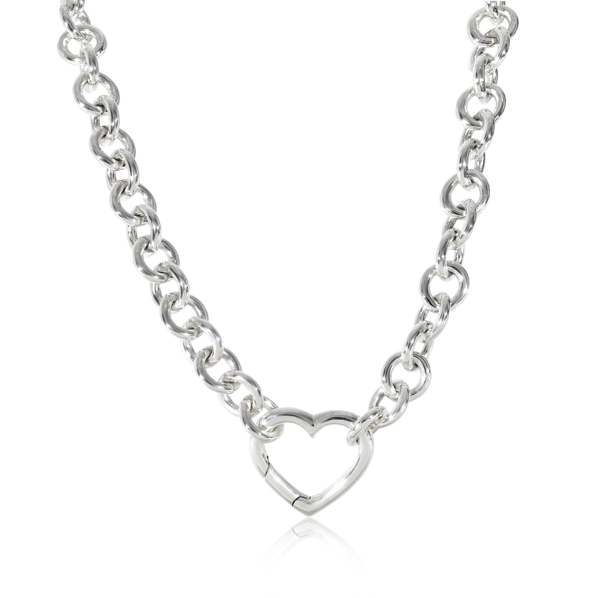 Tiffany & Co. Sterling Silver  Heart Clasp Necklace fv