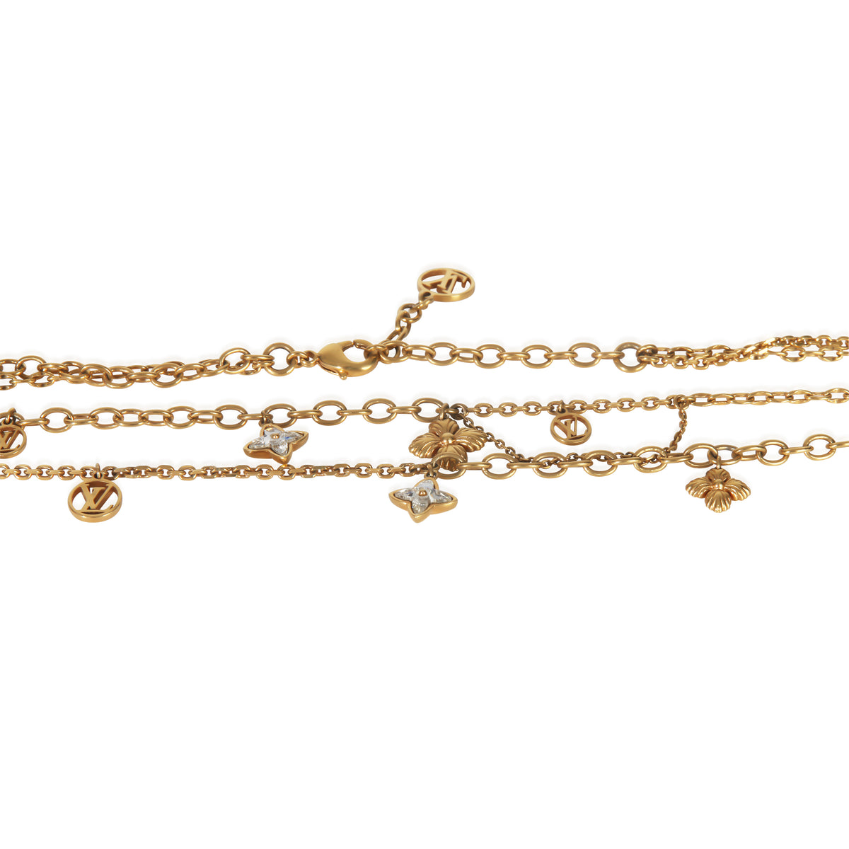 Louis Vuitton Gold Plated  Blooming Strass Necklace sv