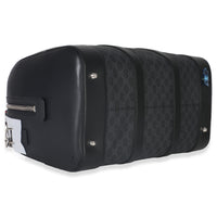 Gucci Black GG Supreme Canvas Web Duffle Bag Handbag clasp