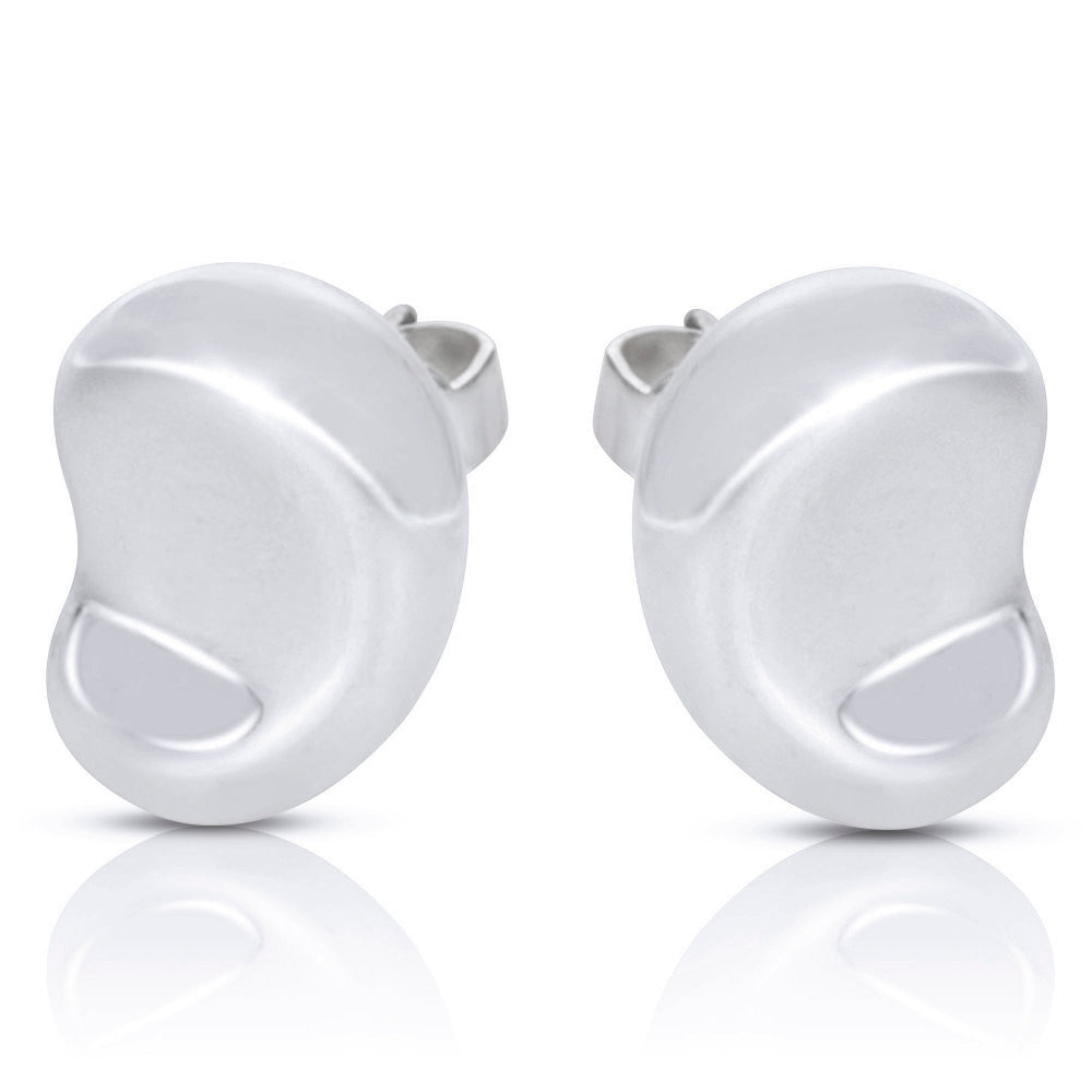 Tiffany & Co. Sterling Silver  Elsa Peretti Bean Earrings fv