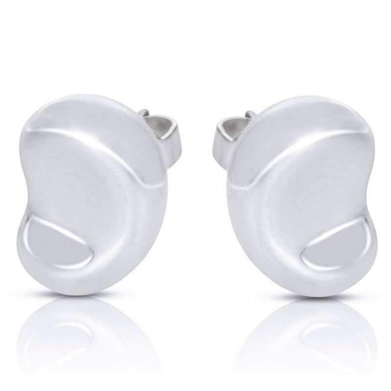 Tiffany & Co. Sterling Silver  Elsa Peretti Bean Earrings fv