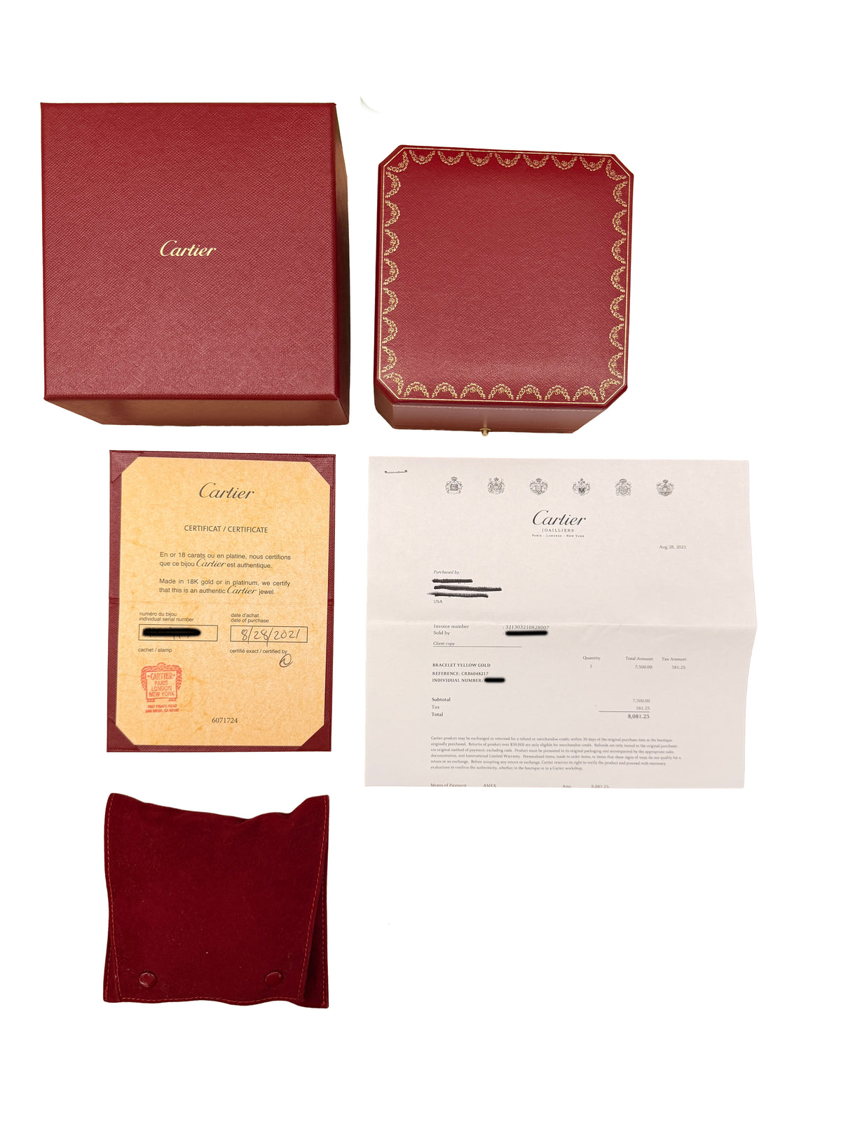 Cartier Yellow Gold  Juste Un Clou Bracelet box