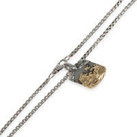 David Yurman Yellow Gold & Sterling Silver  Waves Tag Pendant sv