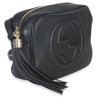 Gucci Black Pebbled Calfskin Small Soho Disco Crossbody Handbag pv
