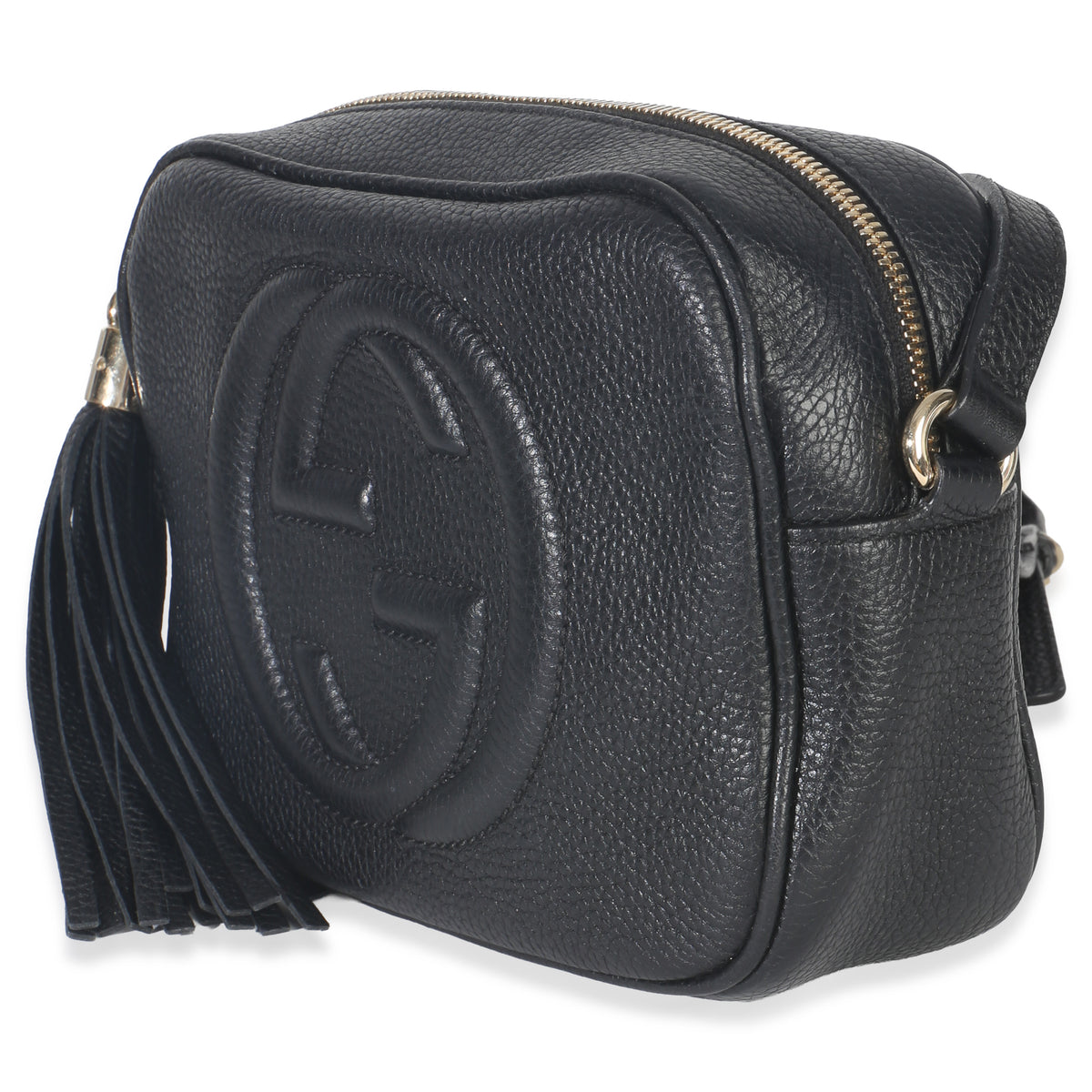 Gucci Black Pebbled Calfskin Small Soho Disco Crossbody Handbag sv