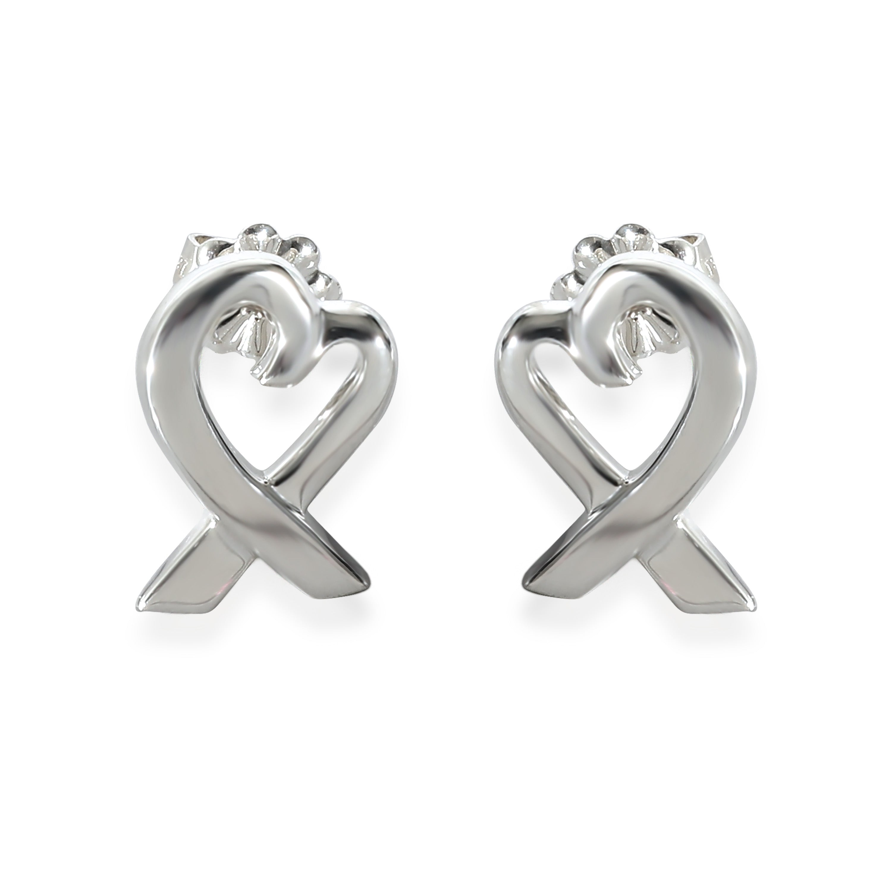 Tiffany & Co. Sterling Silver  Paloma Picasso Loving Heart Earrings fv