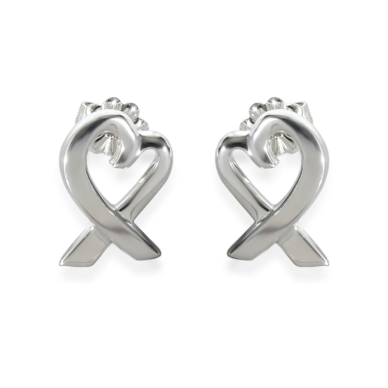 Tiffany & Co. Sterling Silver  Paloma Picasso Loving Heart Earrings fv