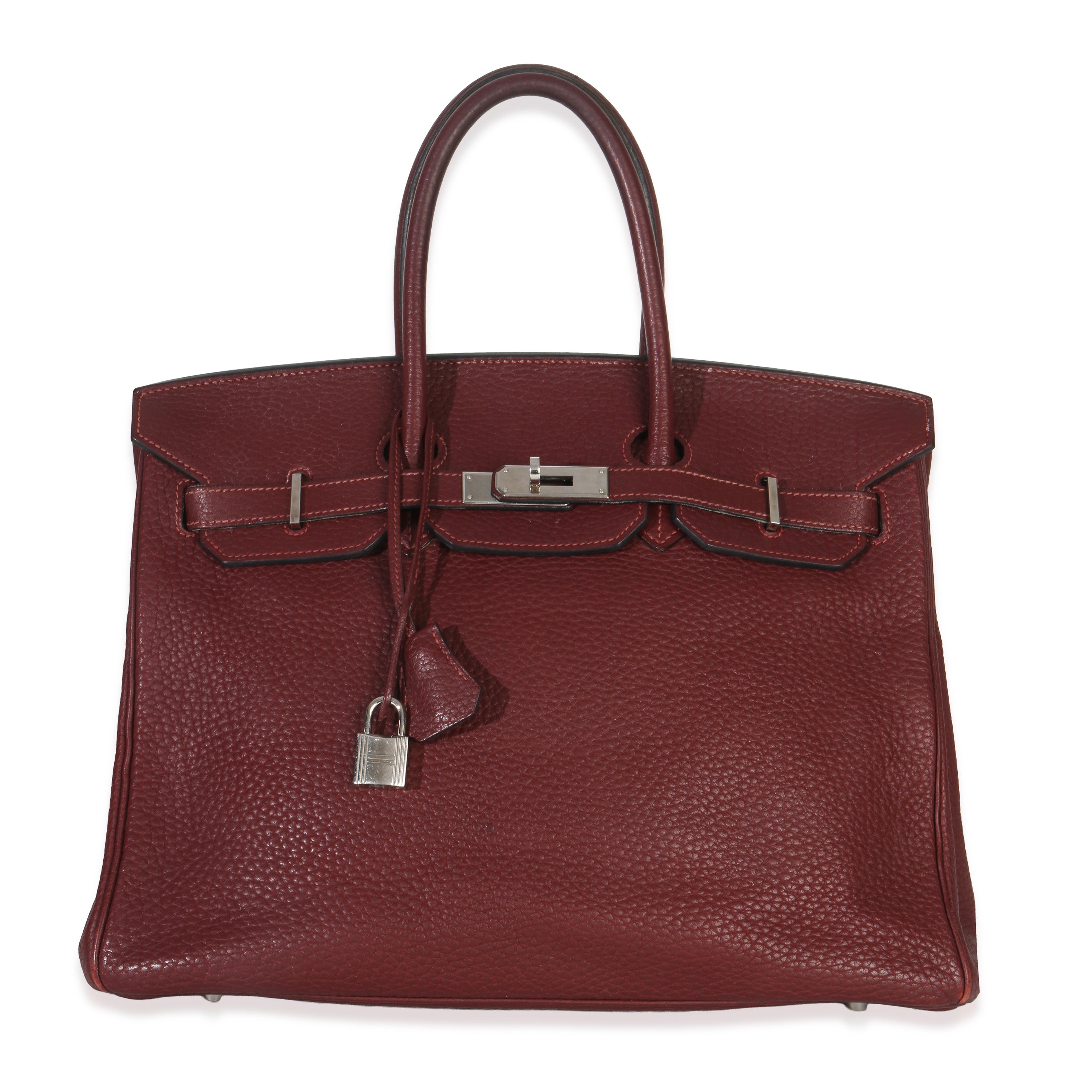 Hermès Rouge H Fjord Birkin 35 PHW Handbag id