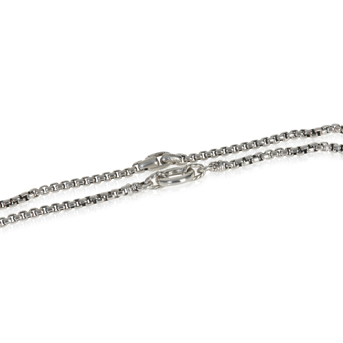 David Yurman Sterling Silver  Smooth Amulet Vehicle Box Necklace sv