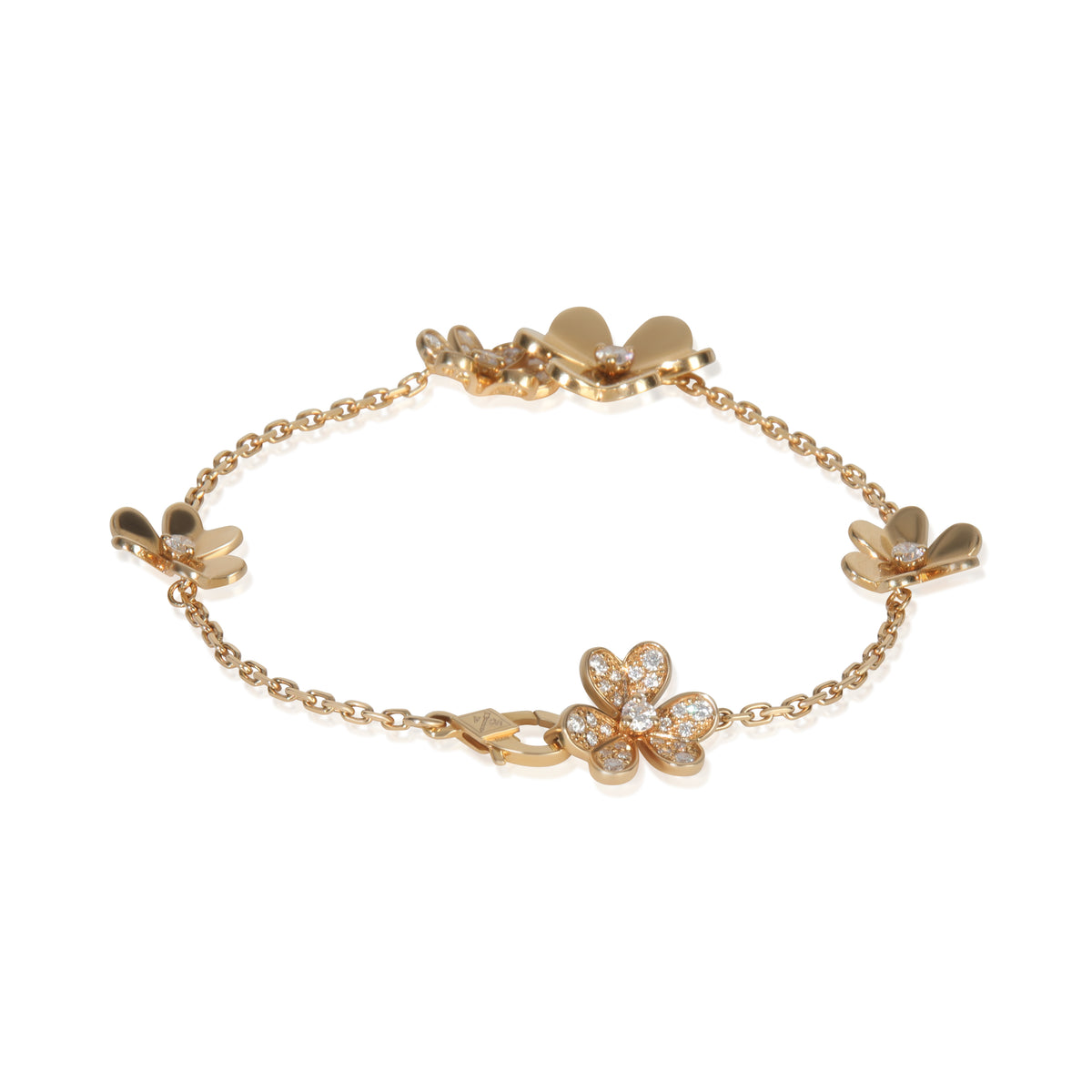 Van Cleef & Arpels Yellow Gold Diamond Frivole 5 Flower Bracelet pv