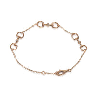 Gucci Rose Gold Diamond Horsebit Chain Link Bracelet pv