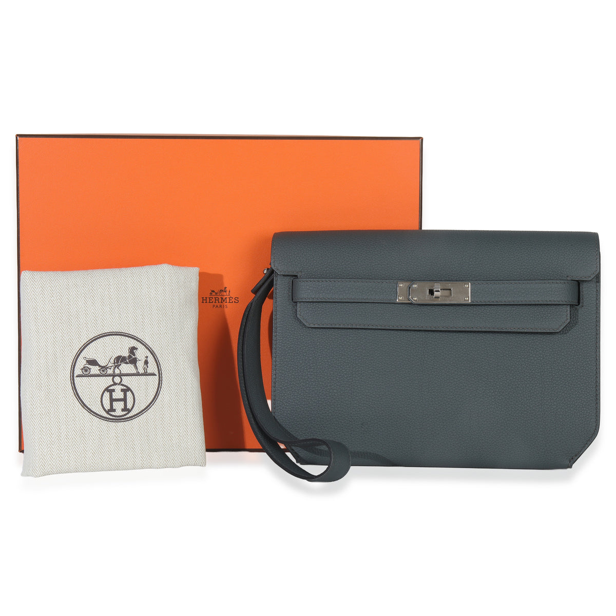 Hermès Bleu Orange Togo Kelly Depeche 25 PHW Handbag ad2