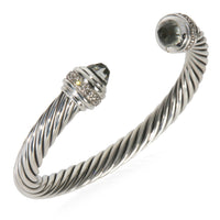 David Yurman Sterling Silver Prasiolite and Diamond Cable Classic Bracelet bv