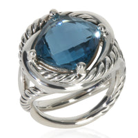 David Yurman Sterling Silver Topaz Infinity Ring bv