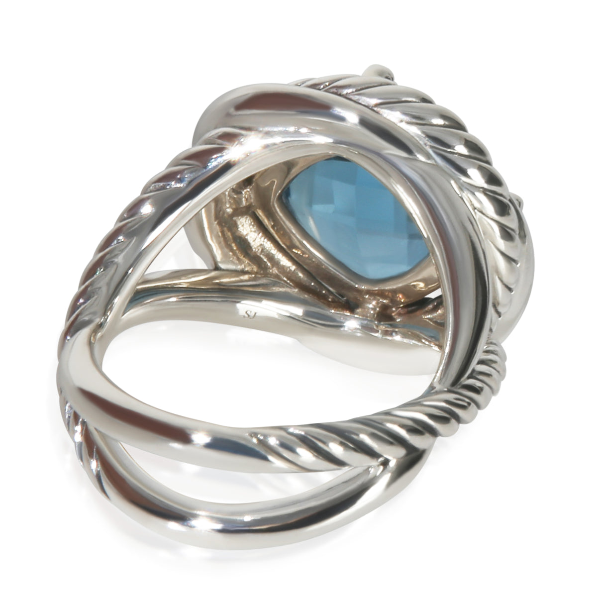 David Yurman Sterling Silver Topaz Infinity Ring pv