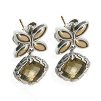John Hardy Yellow Gold & Sterling Silver Topaz Batu Kawung Earrings fv
