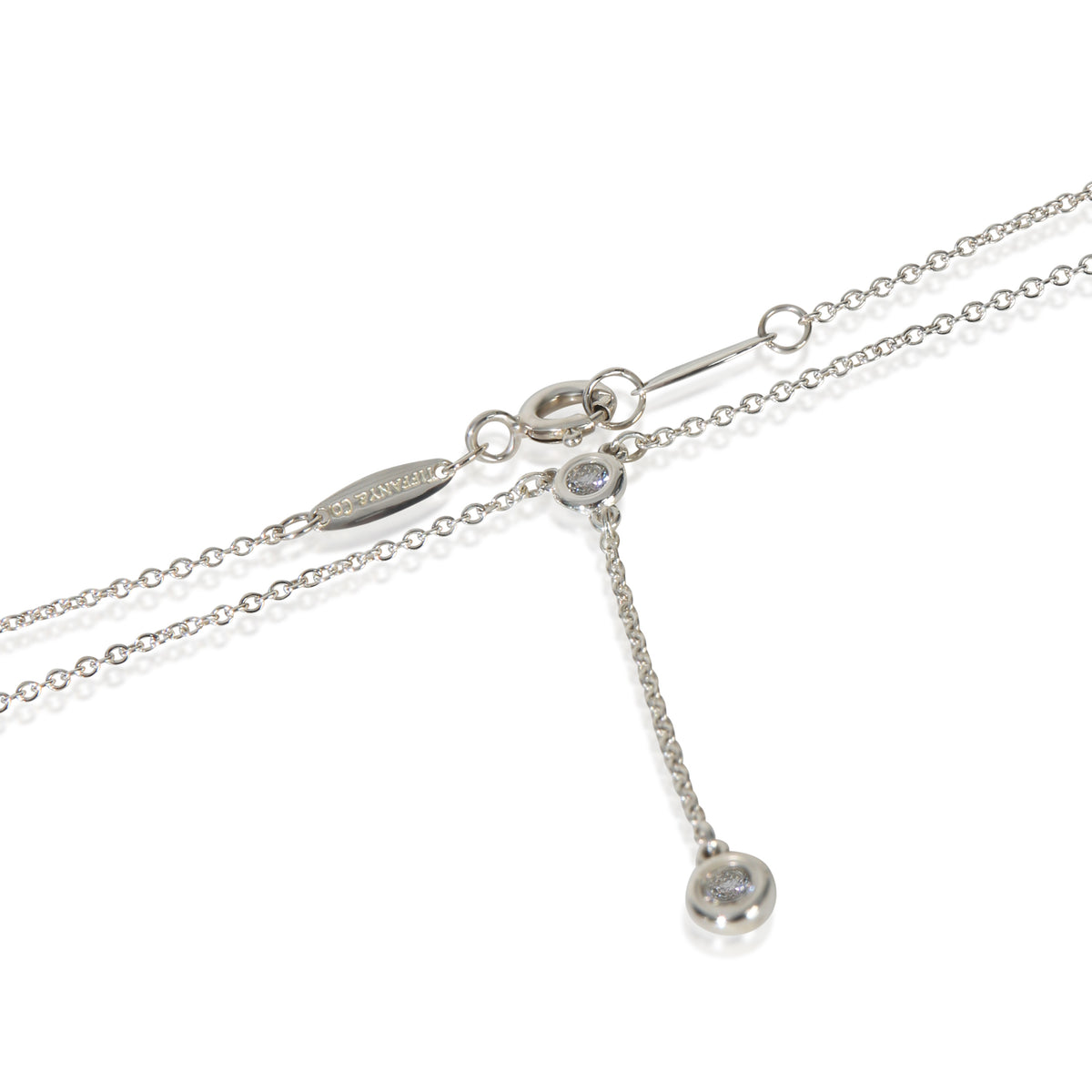 Tiffany & Co. Sterling Silver Diamond Diamond By The Yard Lariat Necklace sv