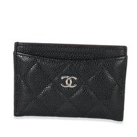 Chanel Black Quilted Caviar Classic Card Holder Handbag id