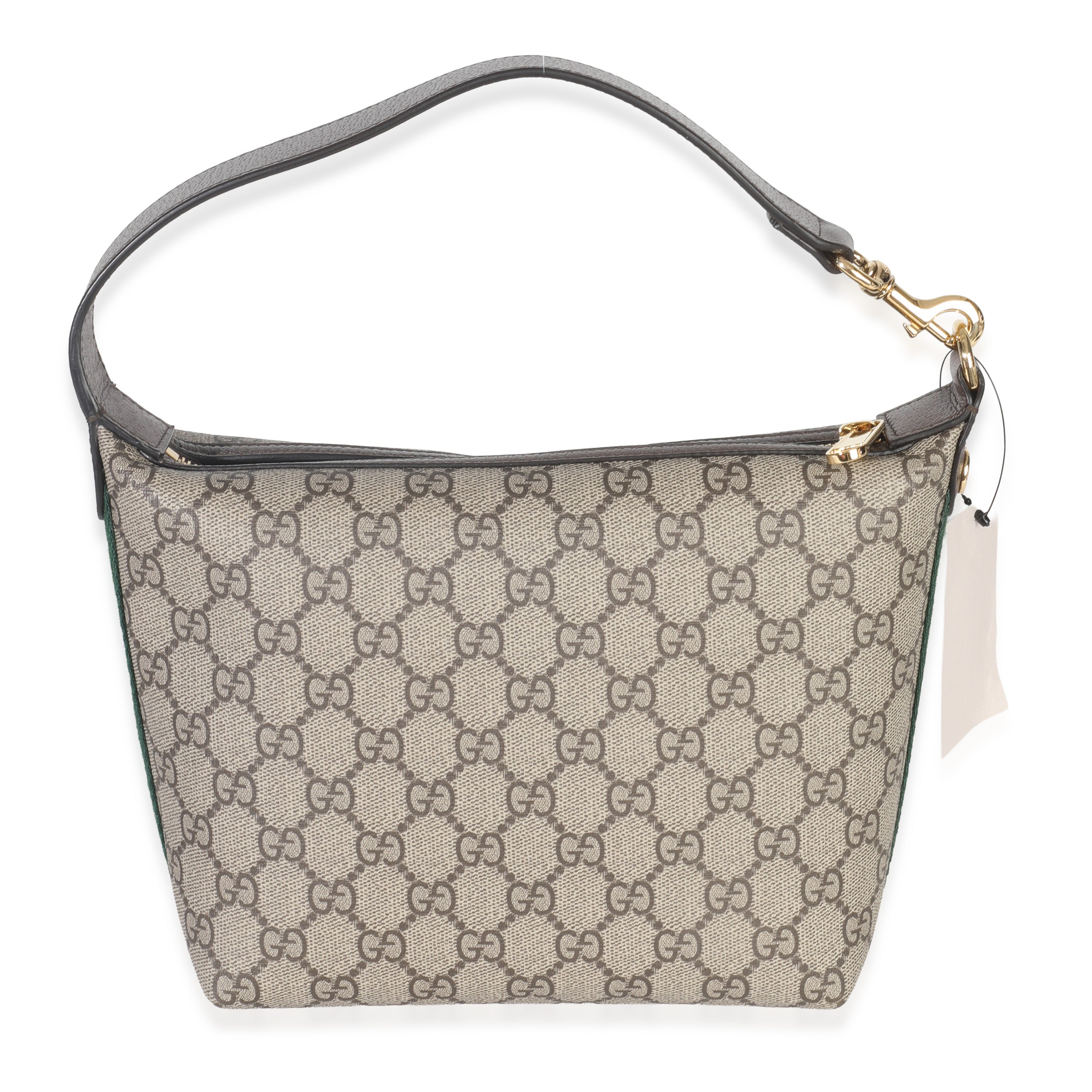 Gucci Beige Ebony GG Supreme Monogram Canvas Super Mini Ophidia Shoulder Bag Handbag id