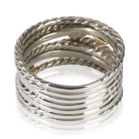 David Yurman Yellow Gold & Sterling Silver  Double X Crossover Ring pv