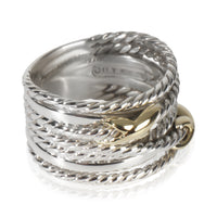 David Yurman Yellow Gold & Sterling Silver  Double X Crossover Ring sv