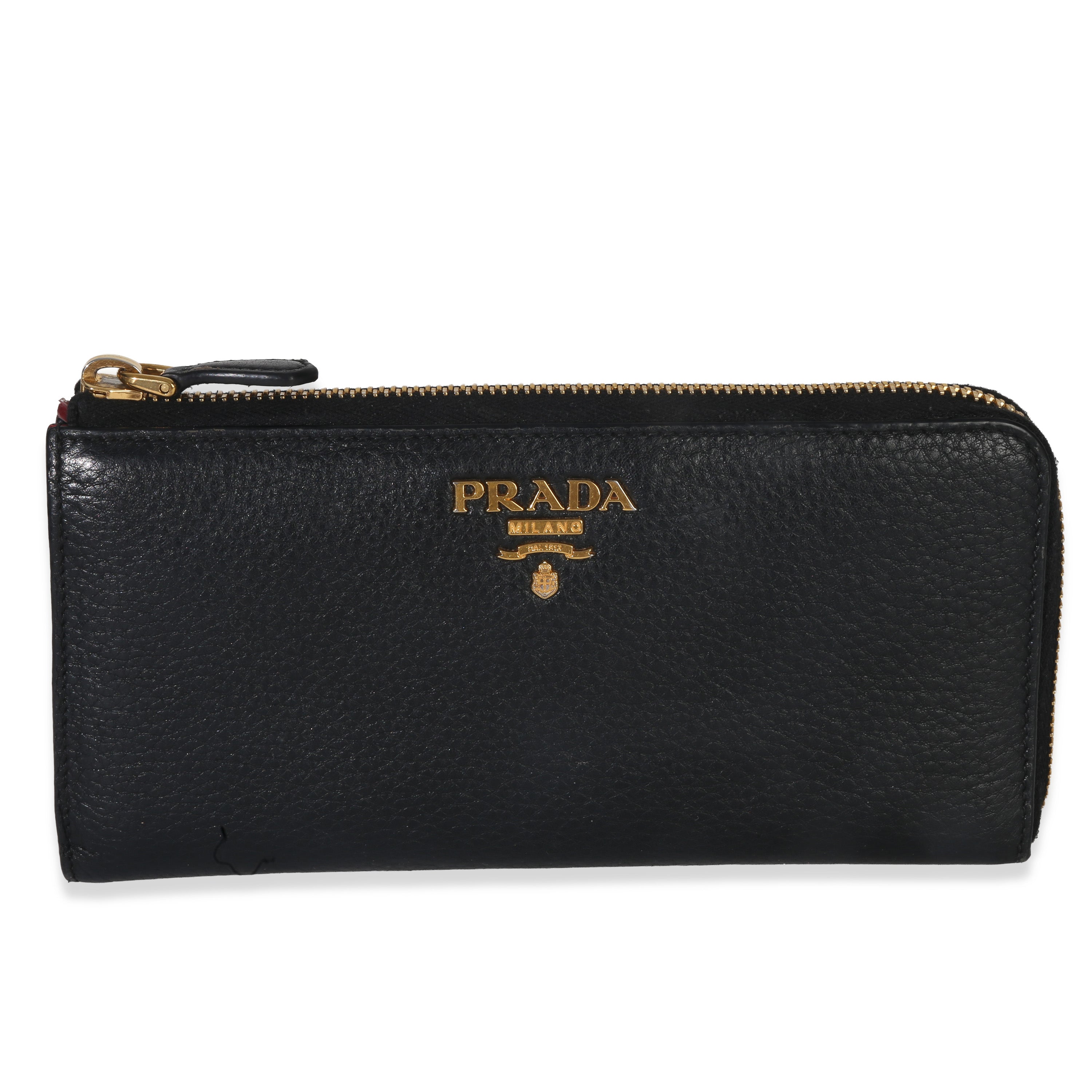 Prada Black Saffiano Large Travel Wallet Handbag id