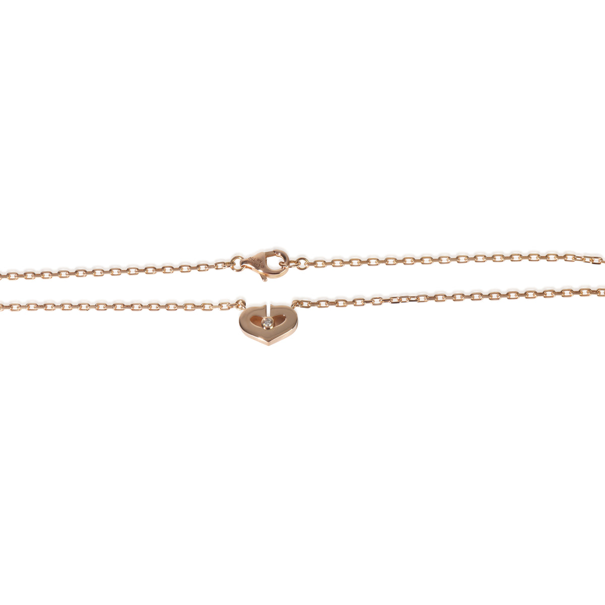 Cartier Rose Gold Diamond C de  Heart Necklace sv
