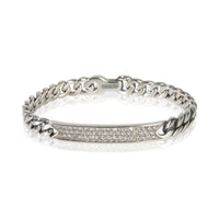 David Yurman Sterling Silver Diamond ID Bracelet fv