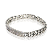 David Yurman Sterling Silver Diamond ID Bracelet sv