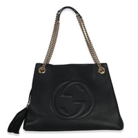 Gucci Black Pebbled Calfskin Medium Soho Chain Shoulder Bag Handbag id