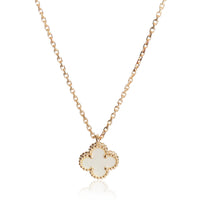 Van Cleef & Arpels Yellow Gold Mother Of Pearl Sweet Alhambra Pendent. fv