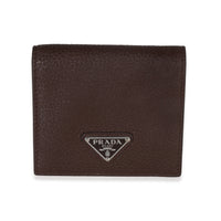 Prada Brown Saffiano Sienna Bi Fold Wallet Handbag id