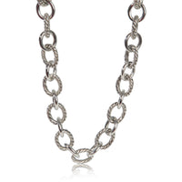 David Yurman Sterling Silver  Oval Link Necklace fv